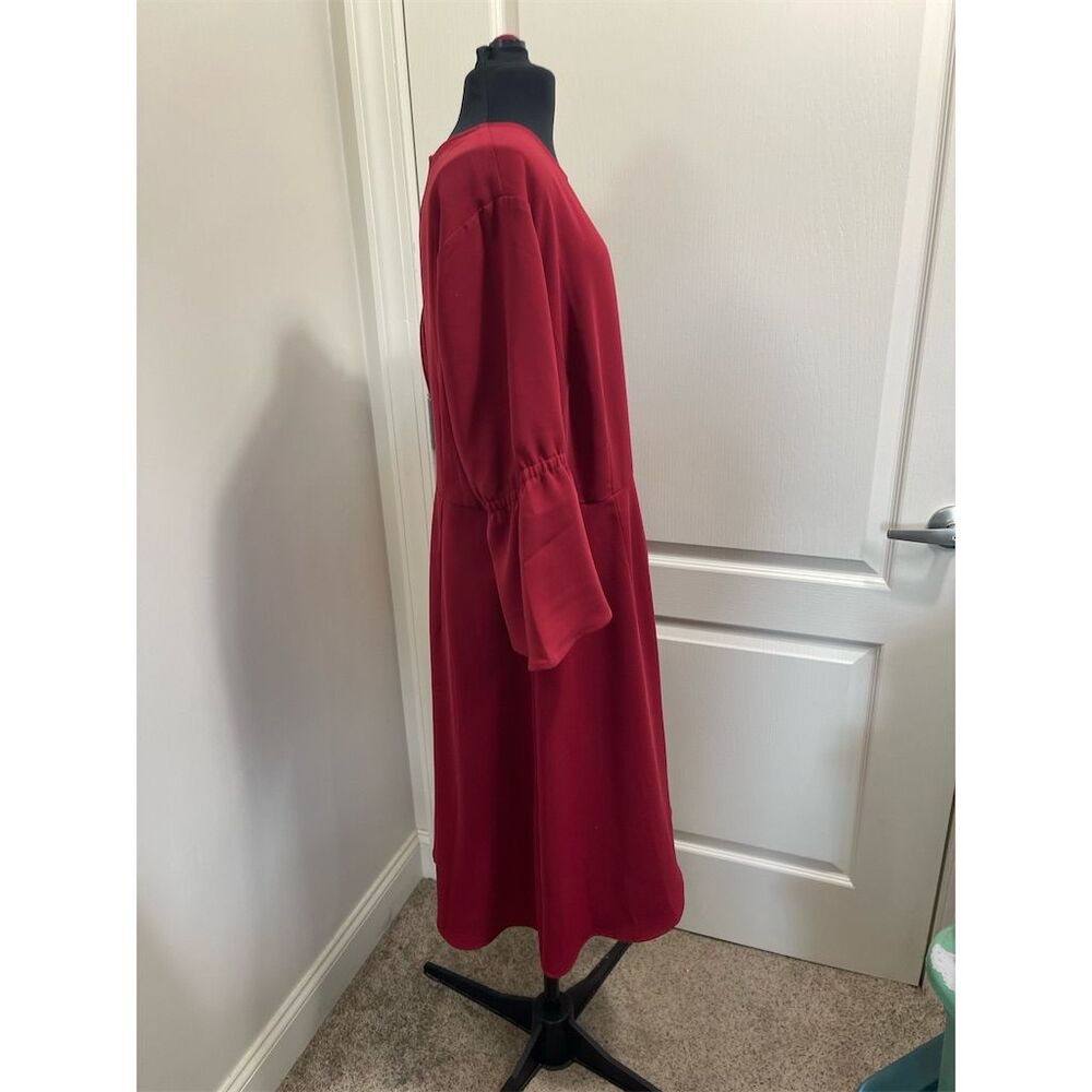 J. Jill Women's Bell Sleeve Midi Length Dress Red Size 18 - Picture 4 of 10